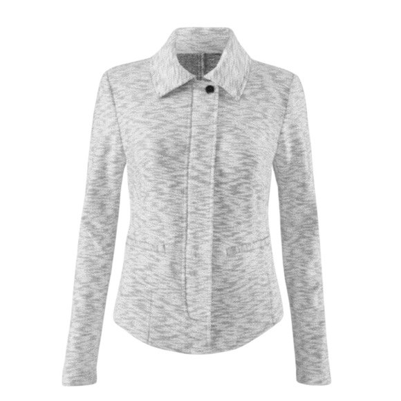 CAbi Neo Moto Jacket Heathered Gray Zip-up Snap Sleeve Size Small - Picture 1 of 12